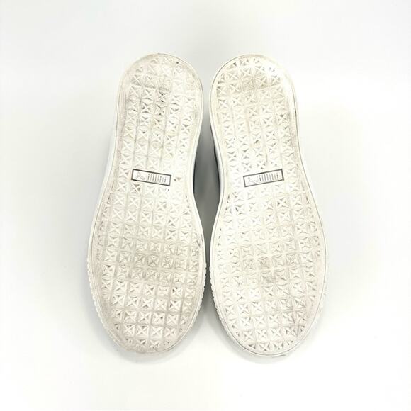 Puma Elemental Women Sneaker Size 8 Blue Suede Platform Lace-Up Low-Top Comfort - Picture 8 of 15